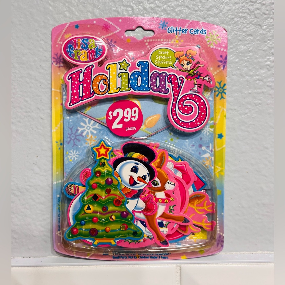 Lisa Frank VINTAGE Holiday Glitter Cards Sealed Set